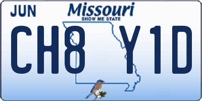 MO license plate CH8Y1D