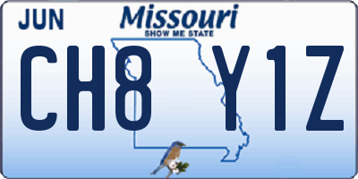 MO license plate CH8Y1Z