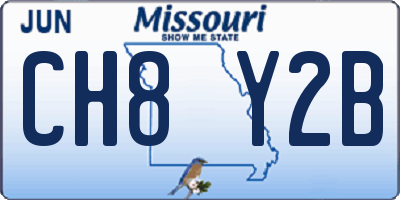MO license plate CH8Y2B