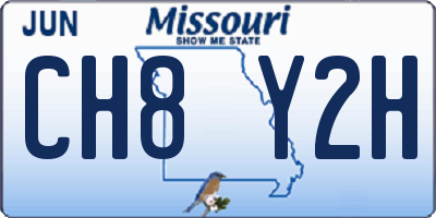 MO license plate CH8Y2H