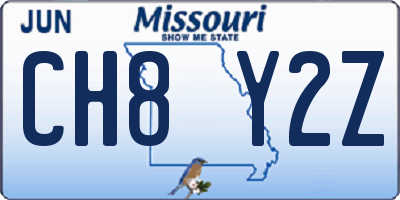 MO license plate CH8Y2Z