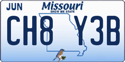 MO license plate CH8Y3B