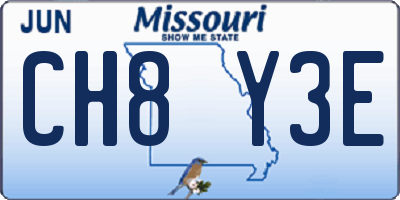 MO license plate CH8Y3E
