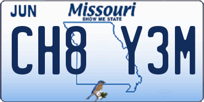 MO license plate CH8Y3M