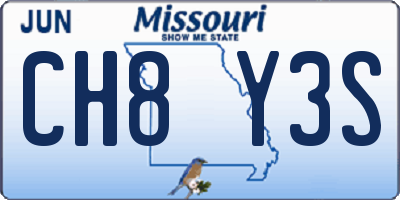 MO license plate CH8Y3S