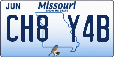 MO license plate CH8Y4B