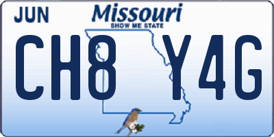 MO license plate CH8Y4G