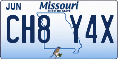 MO license plate CH8Y4X