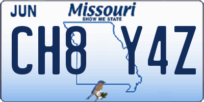 MO license plate CH8Y4Z