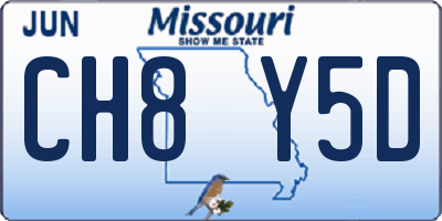 MO license plate CH8Y5D