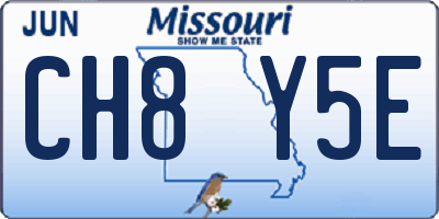 MO license plate CH8Y5E