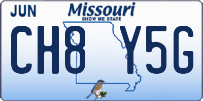 MO license plate CH8Y5G