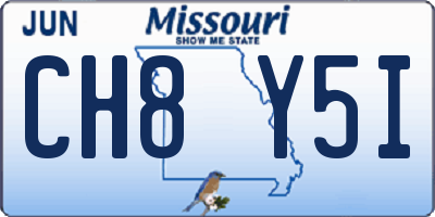 MO license plate CH8Y5I