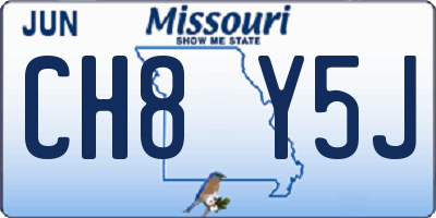 MO license plate CH8Y5J