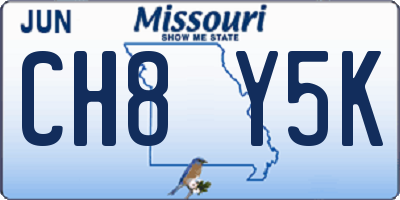 MO license plate CH8Y5K