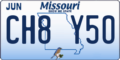 MO license plate CH8Y5O