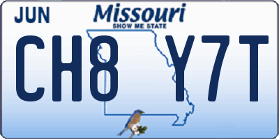 MO license plate CH8Y7T