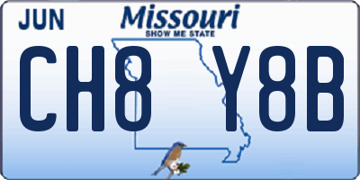 MO license plate CH8Y8B