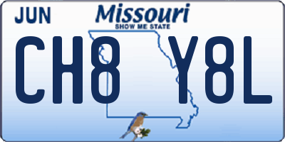 MO license plate CH8Y8L