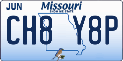 MO license plate CH8Y8P