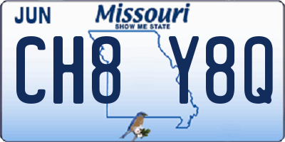 MO license plate CH8Y8Q