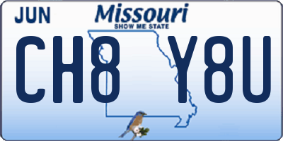 MO license plate CH8Y8U