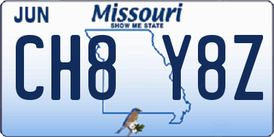 MO license plate CH8Y8Z