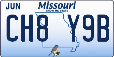 MO license plate CH8Y9B
