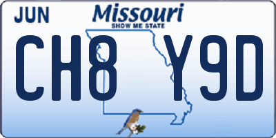 MO license plate CH8Y9D