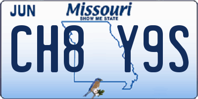 MO license plate CH8Y9S
