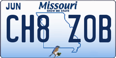 MO license plate CH8Z0B