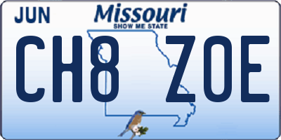 MO license plate CH8Z0E