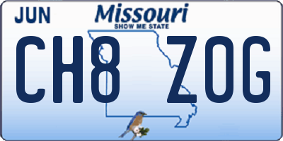 MO license plate CH8Z0G
