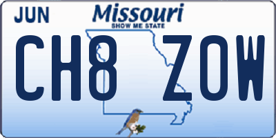MO license plate CH8Z0W