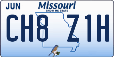 MO license plate CH8Z1H