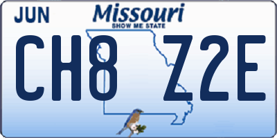 MO license plate CH8Z2E