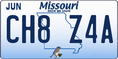 MO license plate CH8Z4A