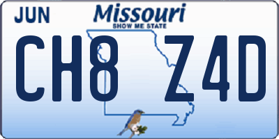 MO license plate CH8Z4D