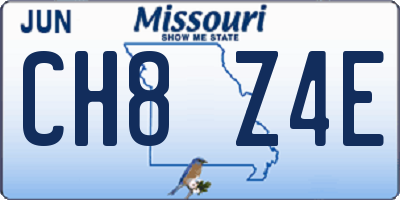 MO license plate CH8Z4E