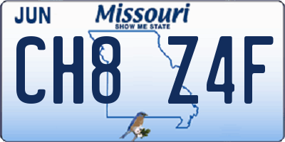 MO license plate CH8Z4F