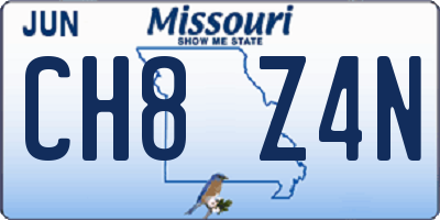MO license plate CH8Z4N