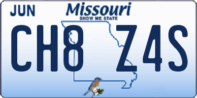 MO license plate CH8Z4S