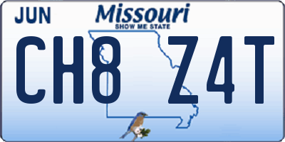 MO license plate CH8Z4T