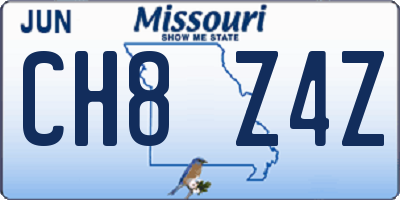 MO license plate CH8Z4Z