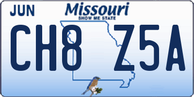 MO license plate CH8Z5A