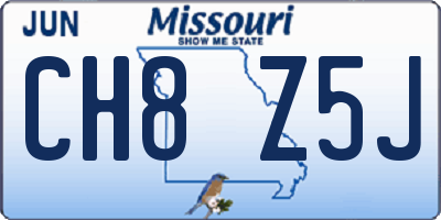 MO license plate CH8Z5J