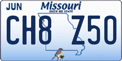 MO license plate CH8Z5O