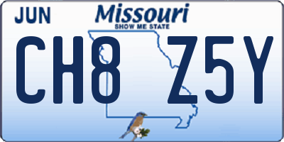 MO license plate CH8Z5Y