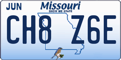 MO license plate CH8Z6E