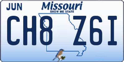MO license plate CH8Z6I